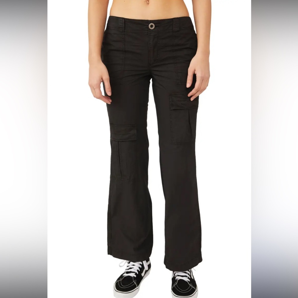 Free People The Thing Is Low Rise Cotton Utility Pants